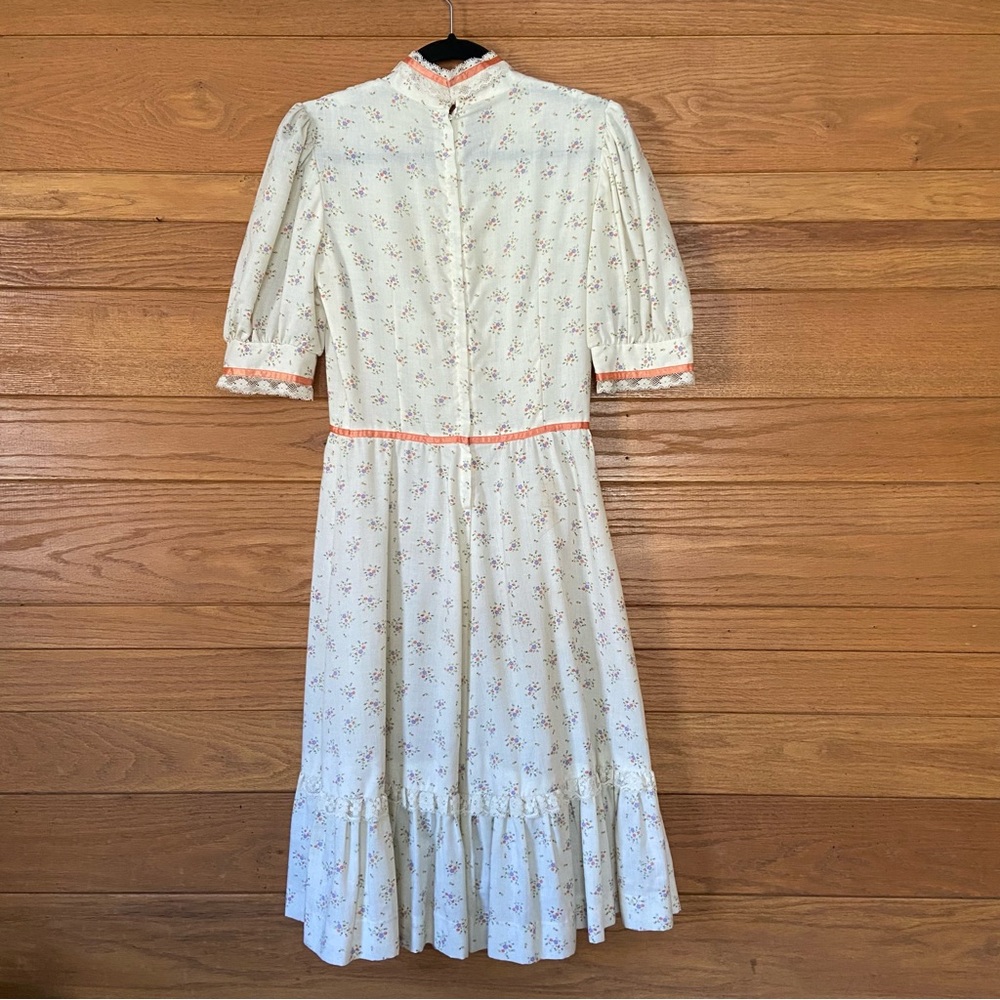 Vintage 70s 80s handmade cottagecore midi ditzy floral prairie dress - Picture 5 of 7